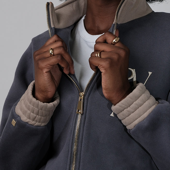 Track Star Zip-Up Sweater