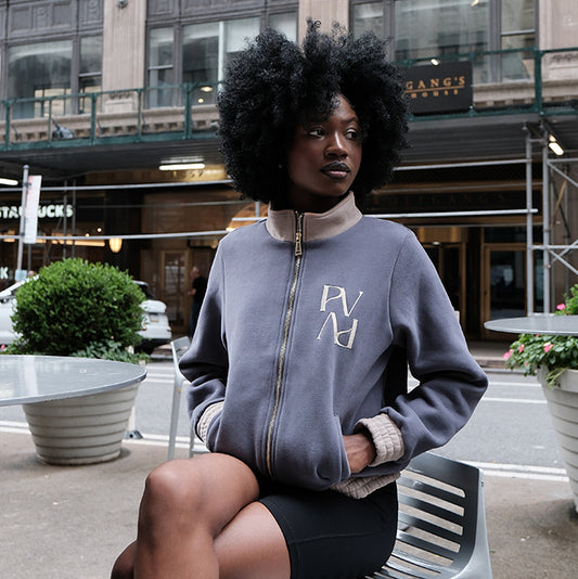Track Star Zip-Up Sweater